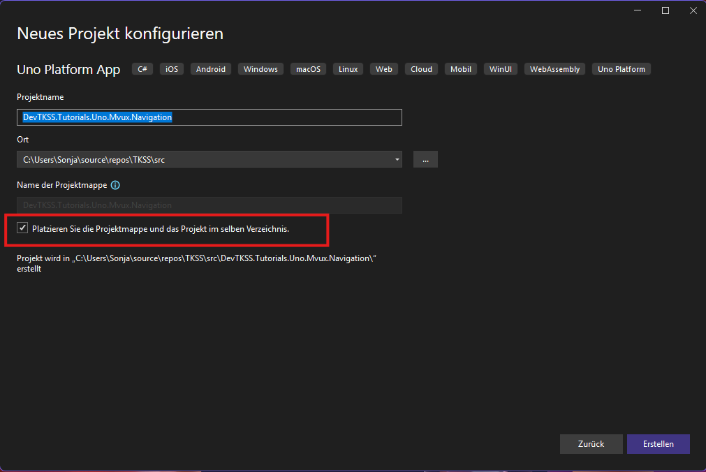 place-project-in-sln